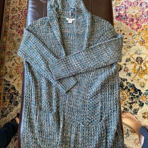 Green/blue knit cardigan